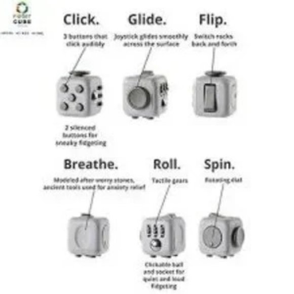 Fidget 2 Cubes Stress Anxiety Pressure Relieving Great for Adults Black c… - Picture 3 of 4